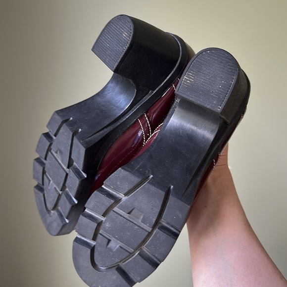 DADAWEN Women's Lace-up Platform Oxfords Mid Block Heel Brogue Shoe Patent *Read - Picture 4 of 17